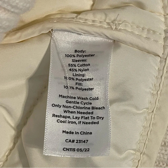 NWOT Talbots Sweater Sleeve Puffer Jacket Ivory Sz M - Picture 11 of 12